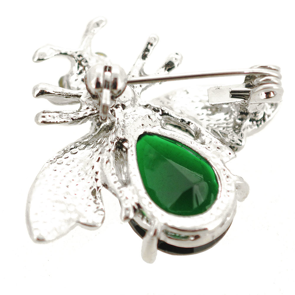 Emerald Crystal Bee Brooch