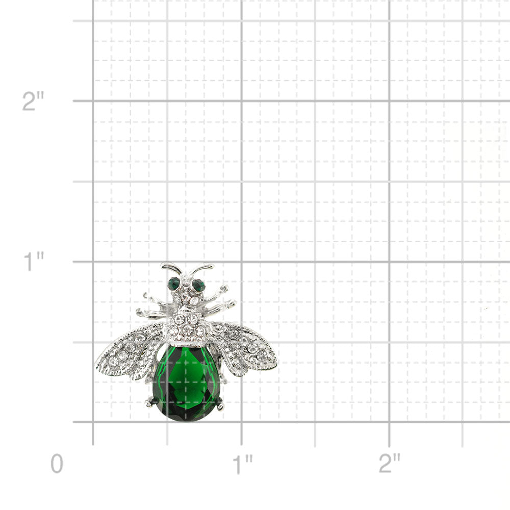 Emerald Crystal Bee Brooch