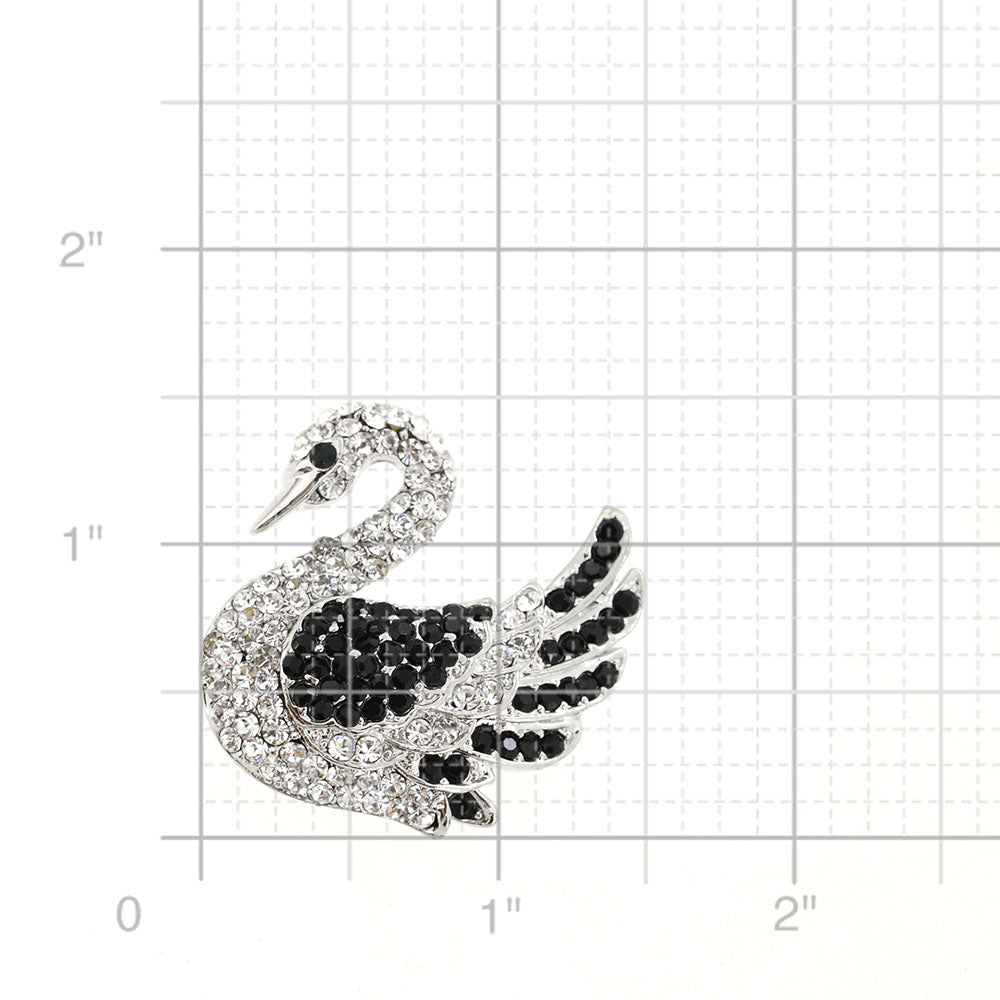 Black White Swan Brooch