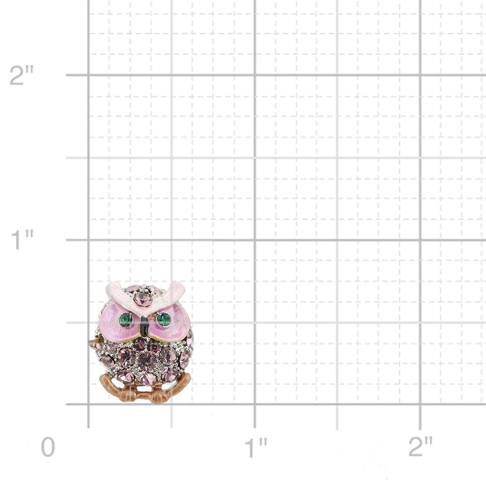 Pink Crystal Owl Lapel Pin