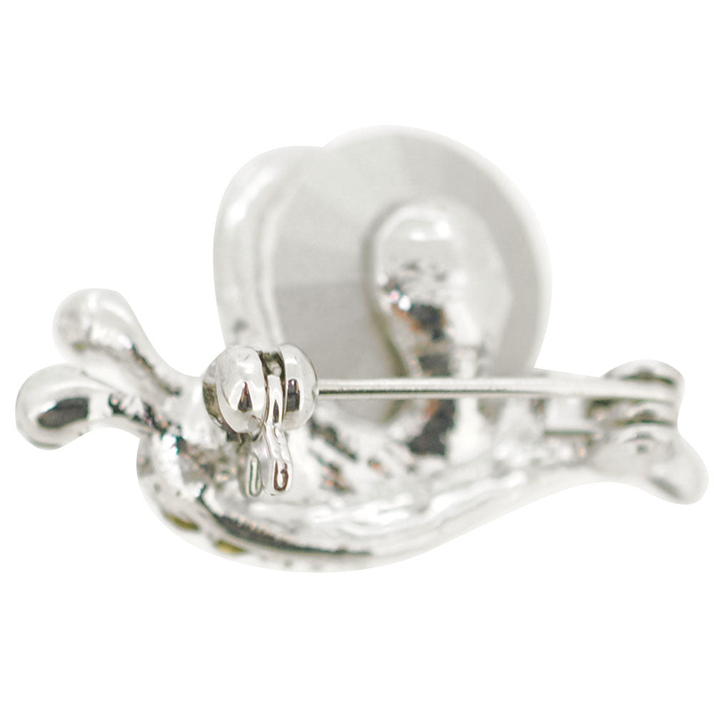 Crystal Snail Pin Brooch