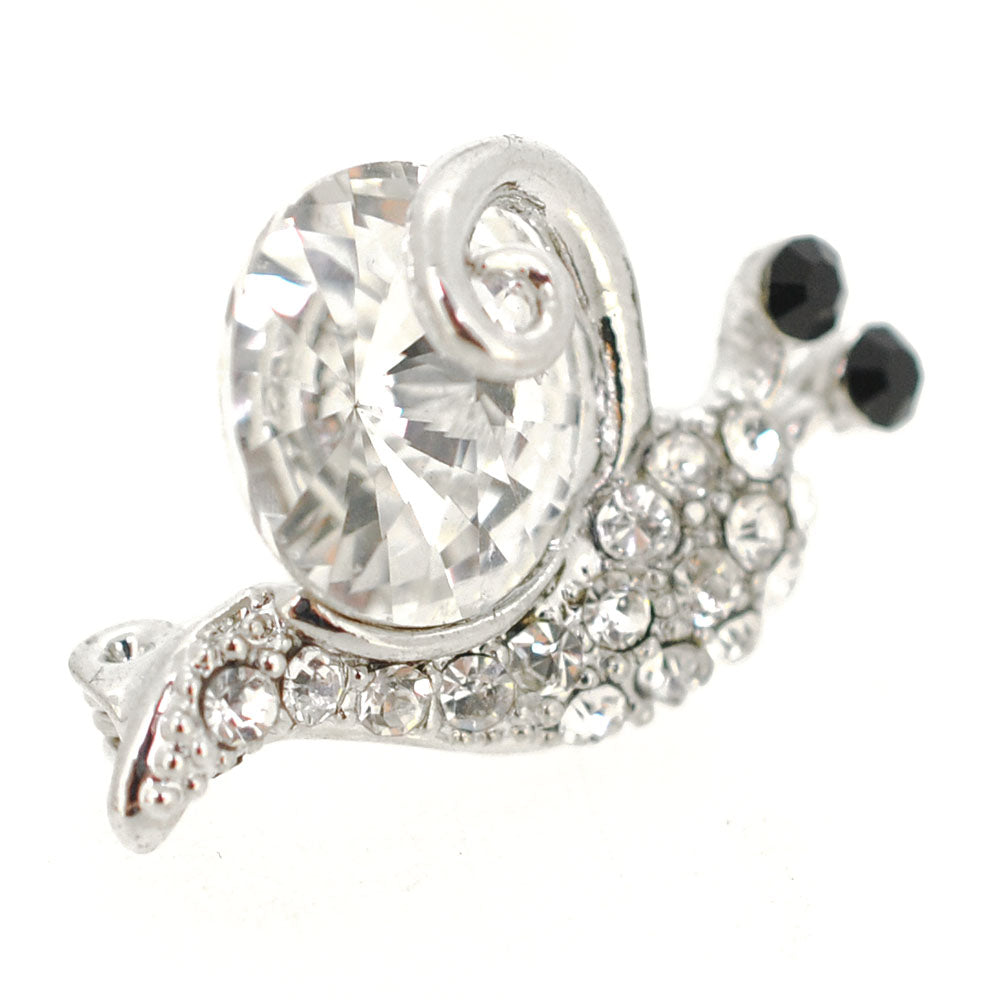Crystal Snail Pin Brooch