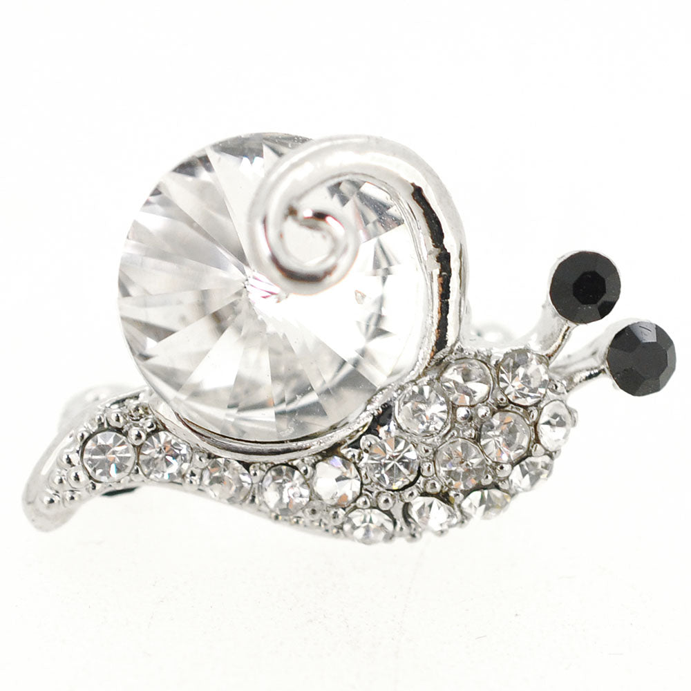 Crystal Snail Pin Brooch
