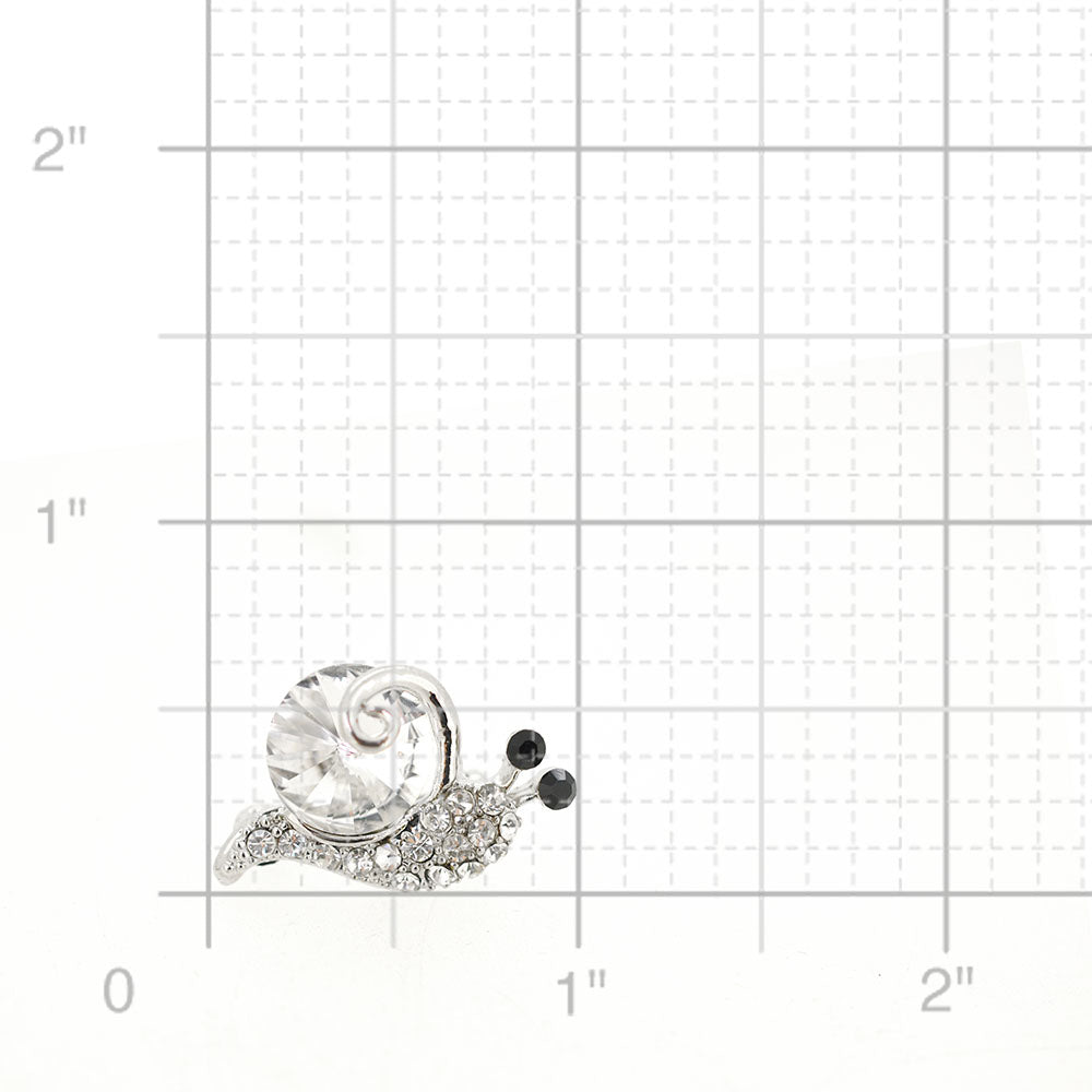 Crystal Snail Pin Brooch