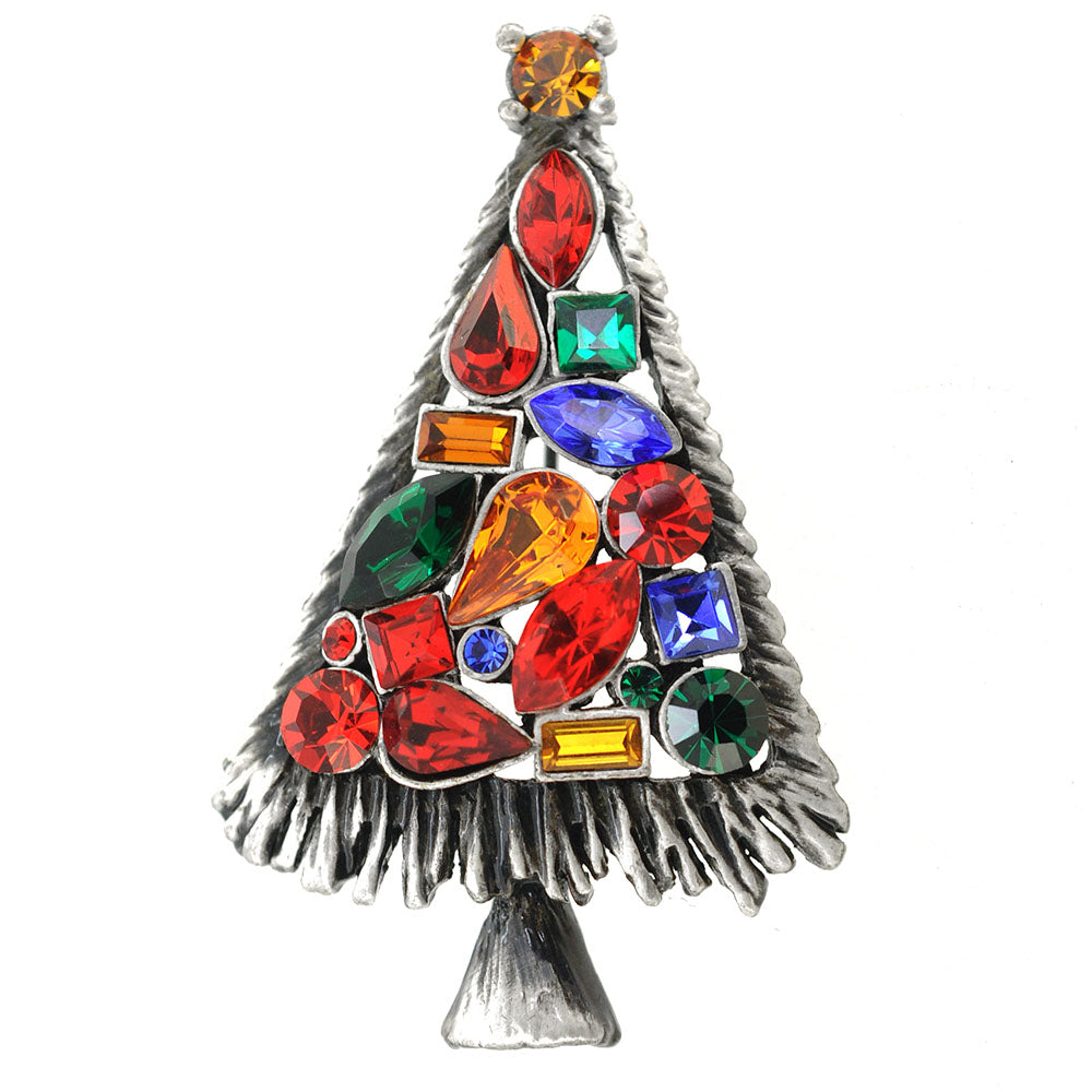 Multi-Color Christmas Tree Pin Brooch