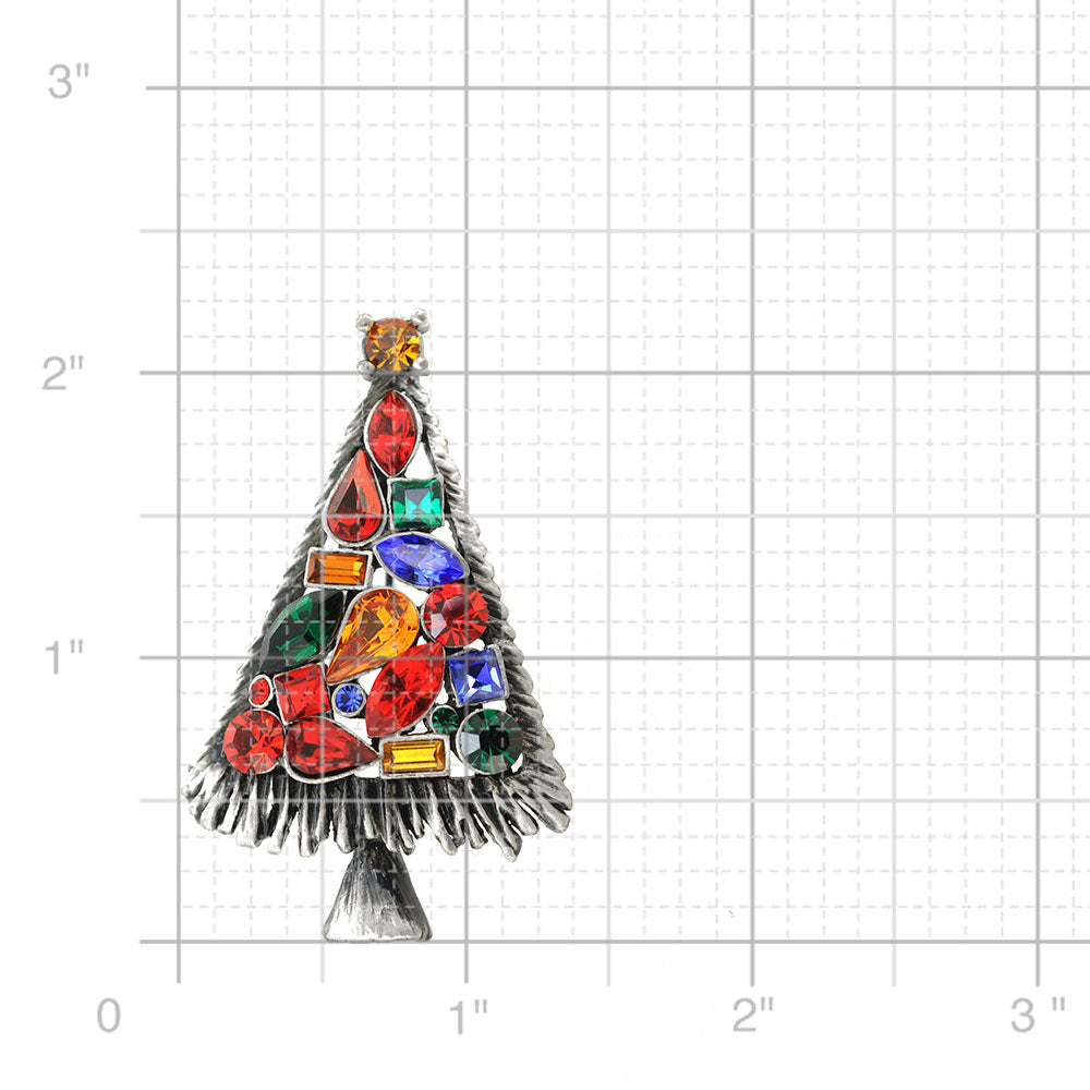 Multi-Color Christmas Tree Pin Brooch
