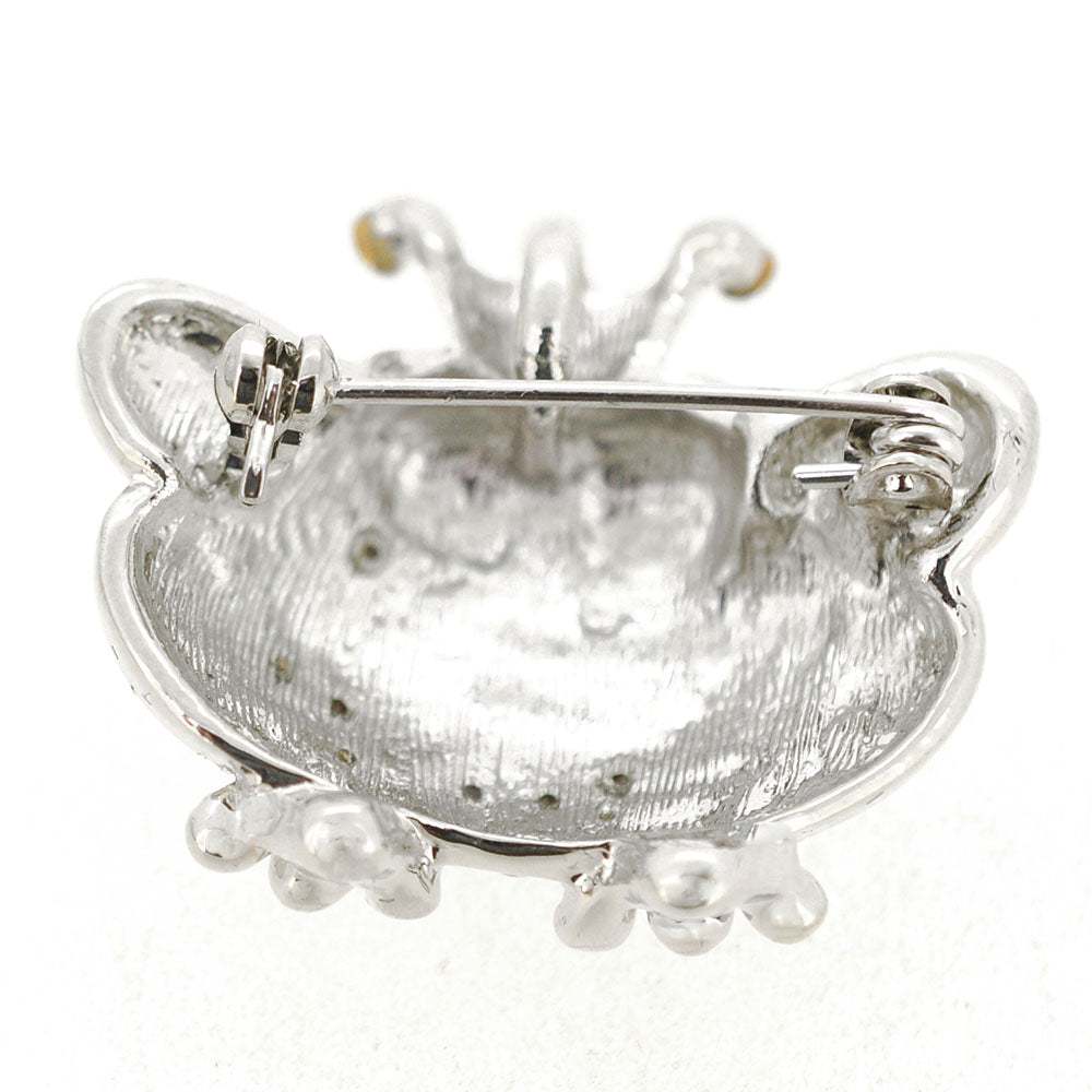 Crystal Frog Prince Pin Brooch