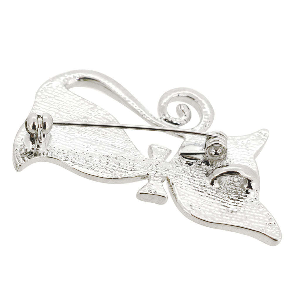Crystal Cat Pin Brooch