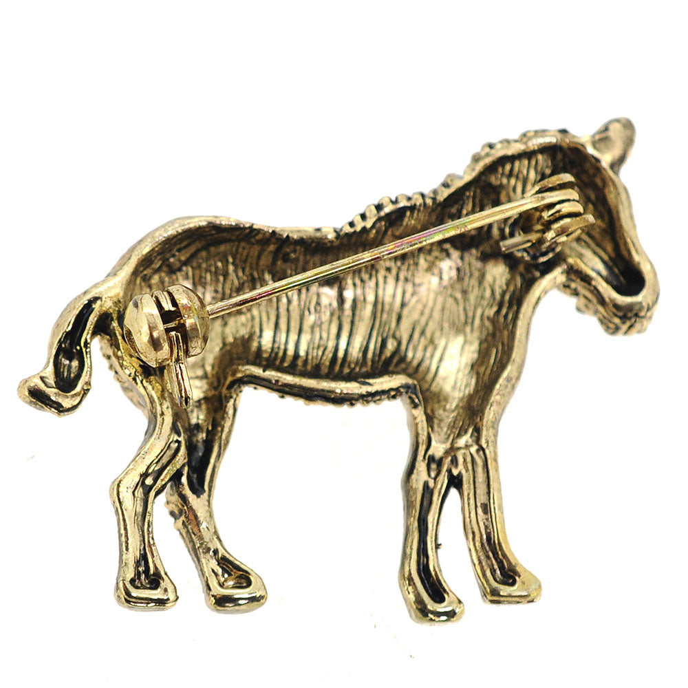 Golden Zebra Pin Brooch