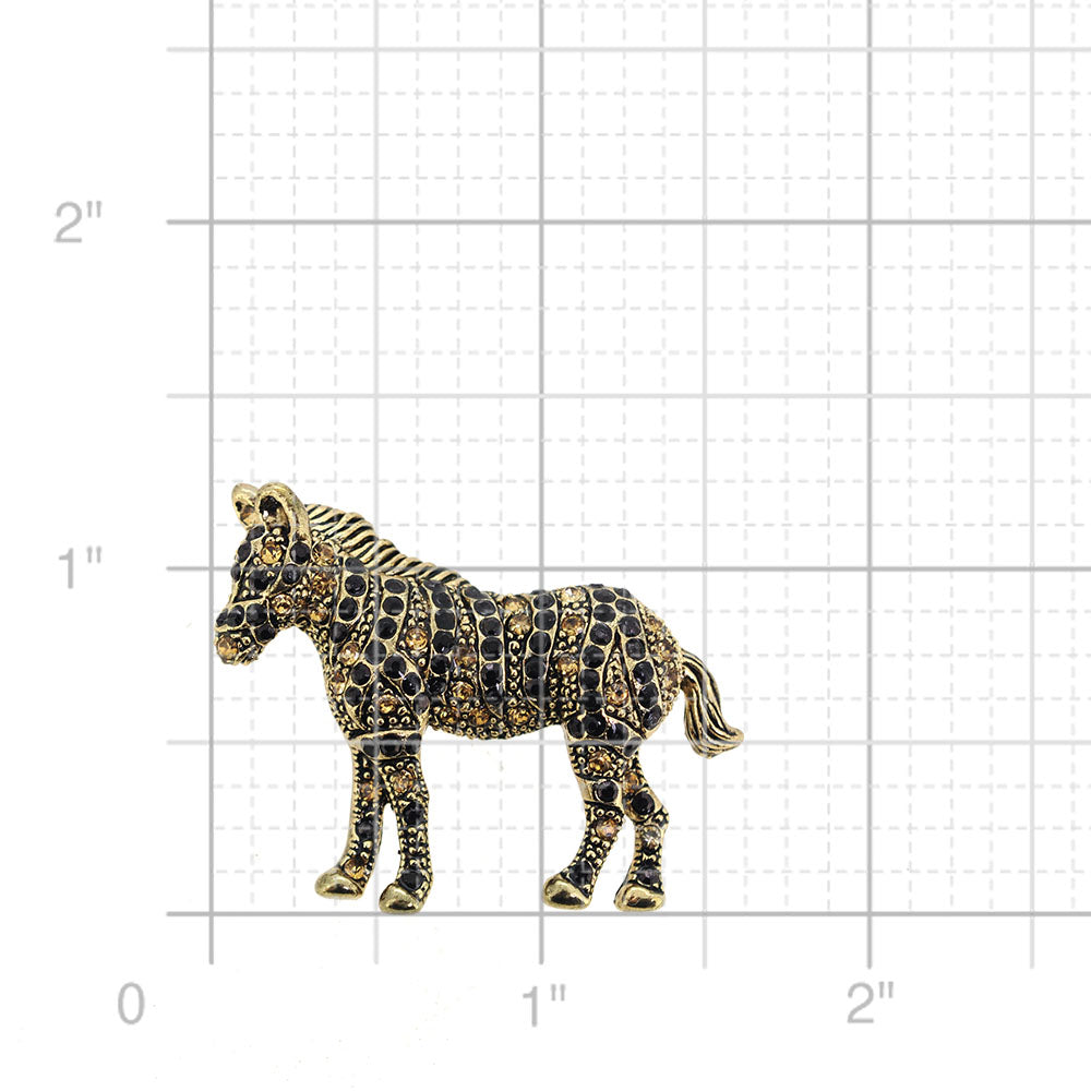 Golden Zebra Pin Brooch