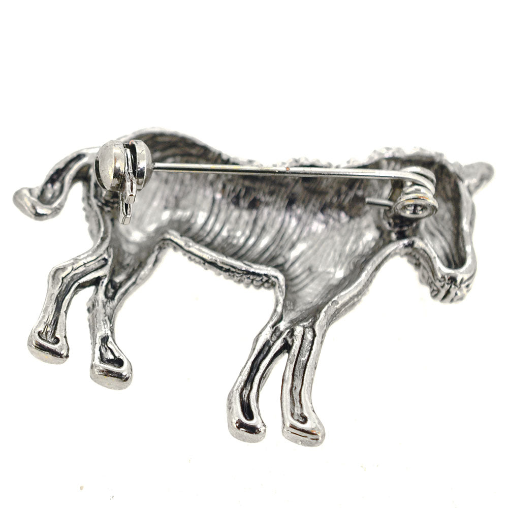 Silver Zebra Pin Brooch