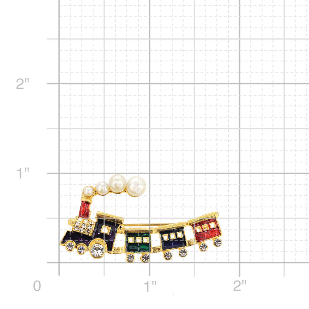 Pearl Train Pin Brooch