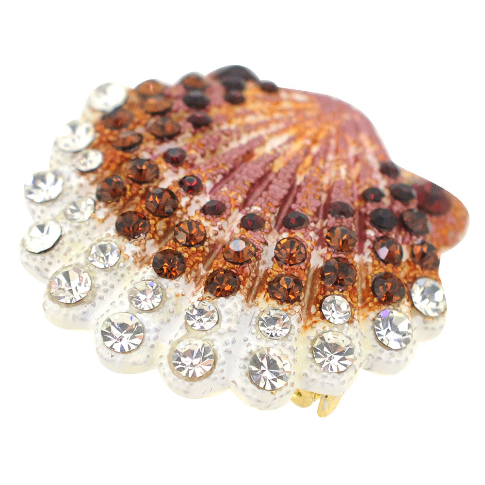 Brown Beach Summer Seashell Pin Brooch