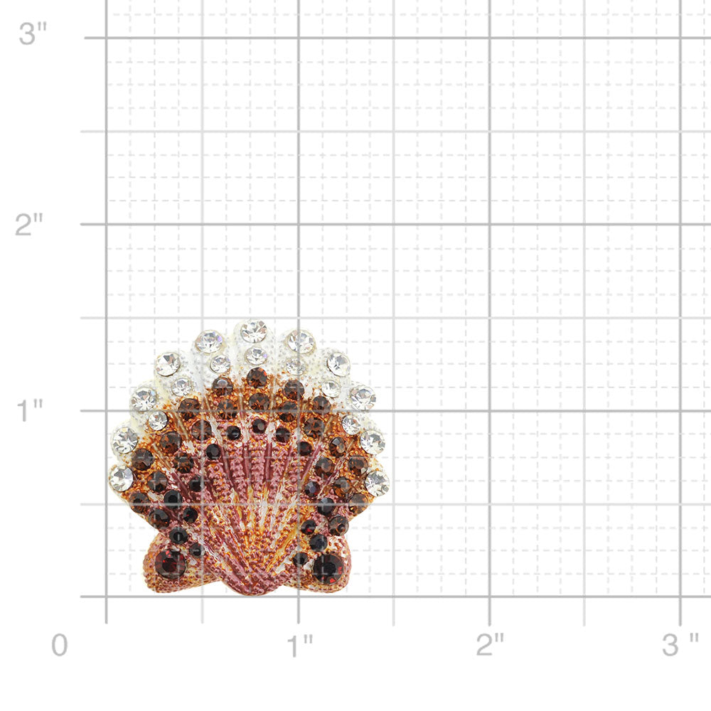 Brown Beach Summer Seashell Pin Brooch