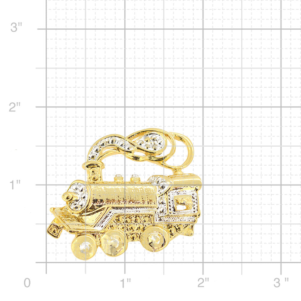 Golden Steamtrain Brooch Pin