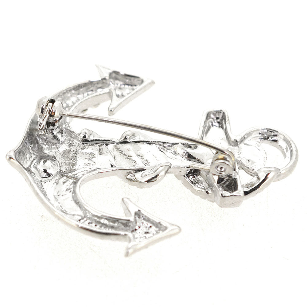 Sillver Wrapped Anchor Brooch Pin