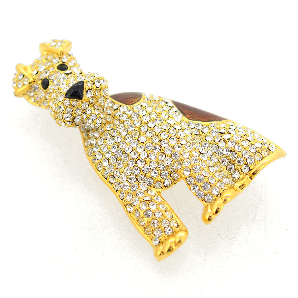Large Golden Terrier Brooch Pin