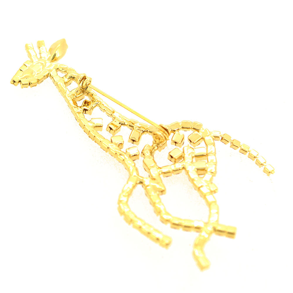 Golden Giraffe Cutout Brooch Pin