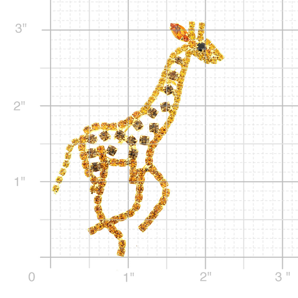 Golden Giraffe Cutout Brooch Pin