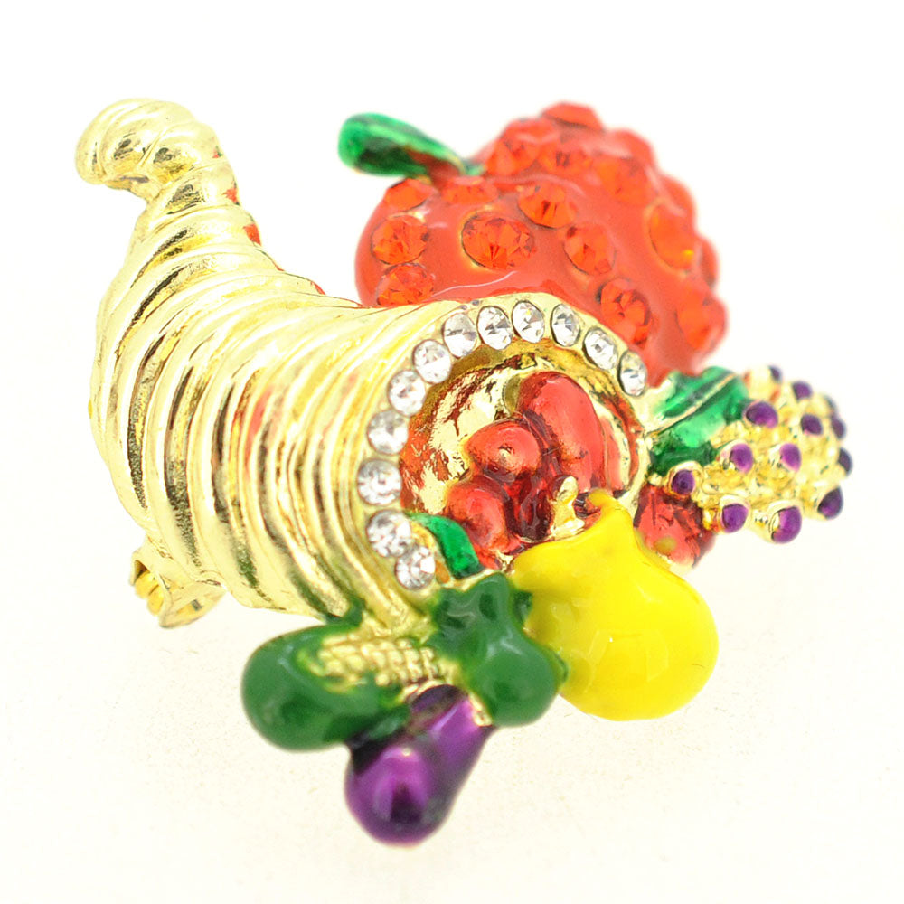 Golden Cornucopia Brooch Pin