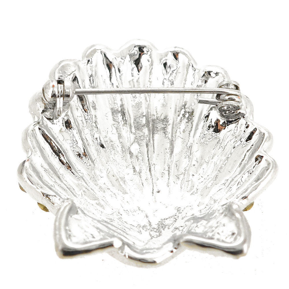 Silver Beach Seashell Brooch Pin