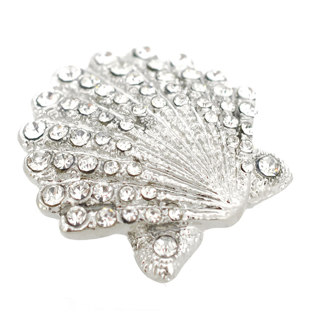 Silver Beach Seashell Brooch Pin