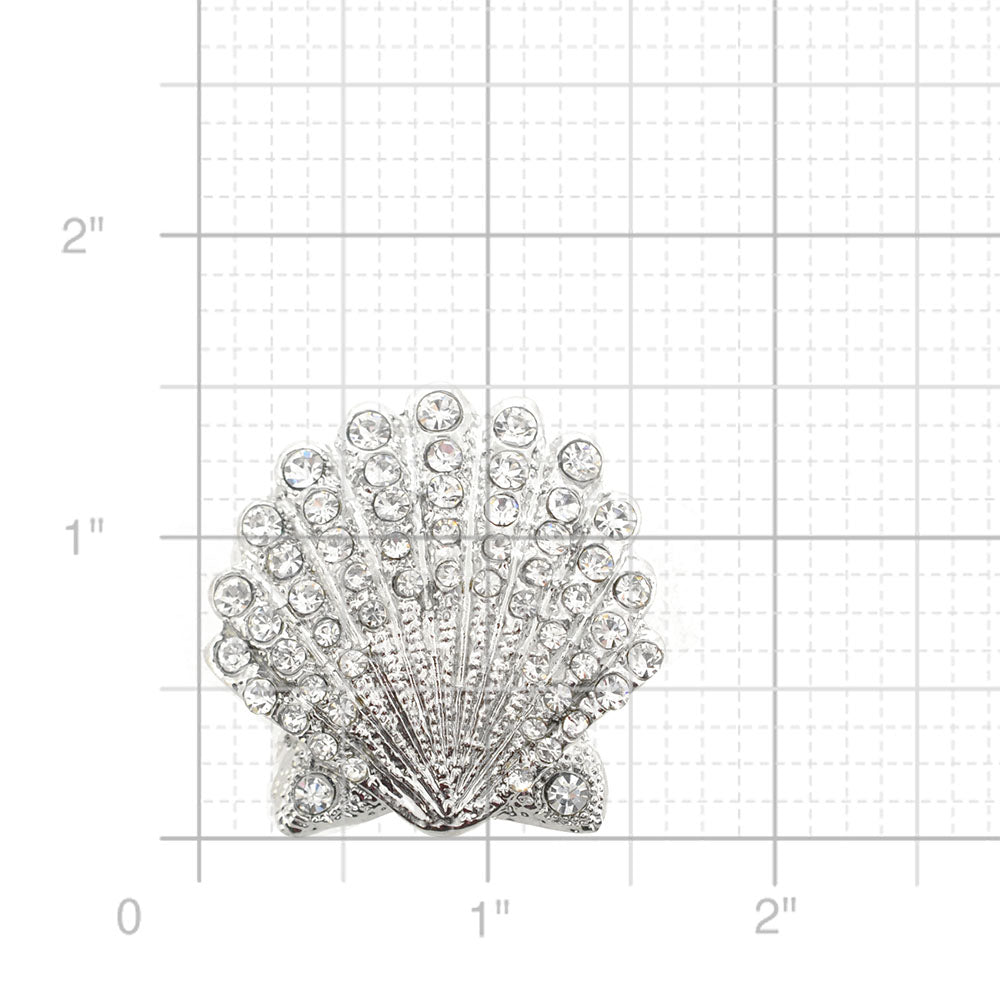 Silver Beach Seashell Brooch Pin
