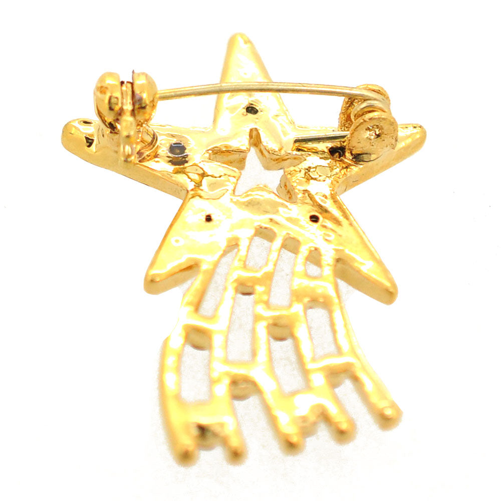 Golden Magic Shooting Star Brooch Pin