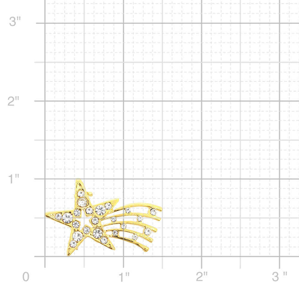 Golden Magic Shooting Star Brooch Pin
