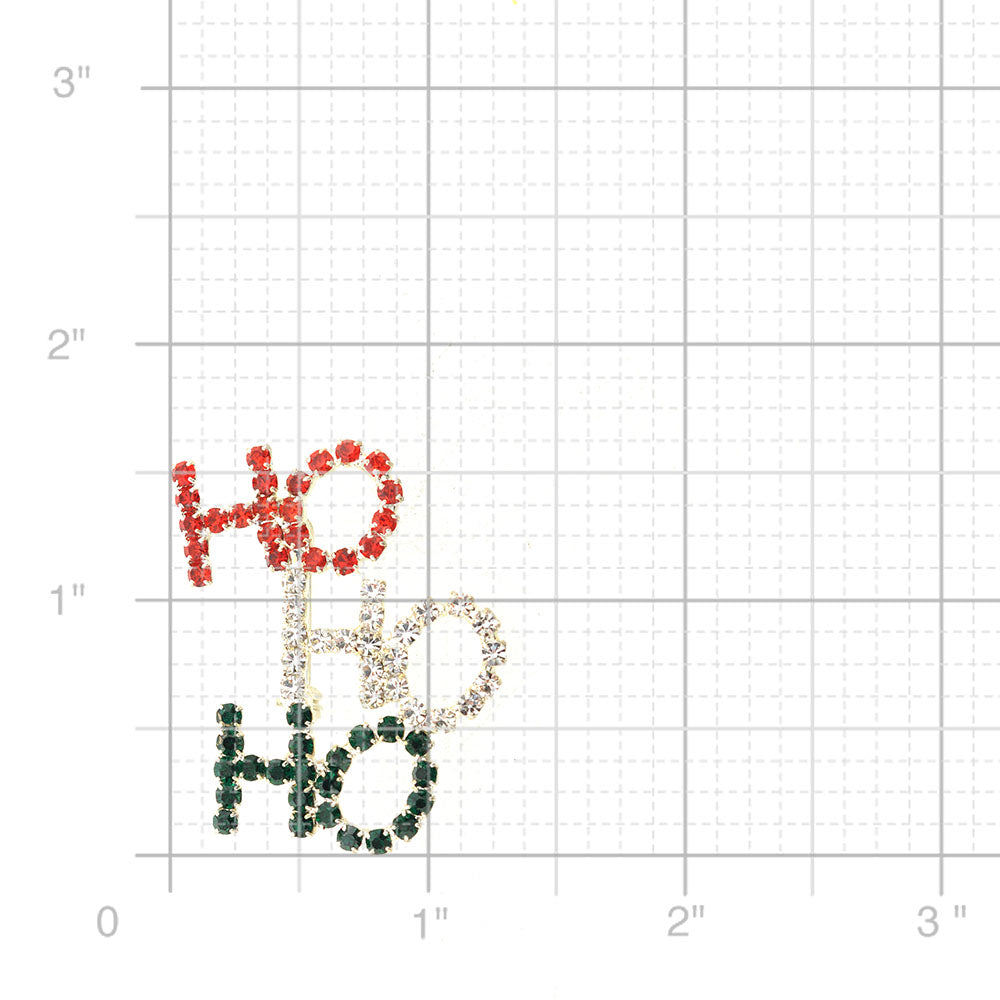 Christmas Colored HO HO HO Brooch Pin
