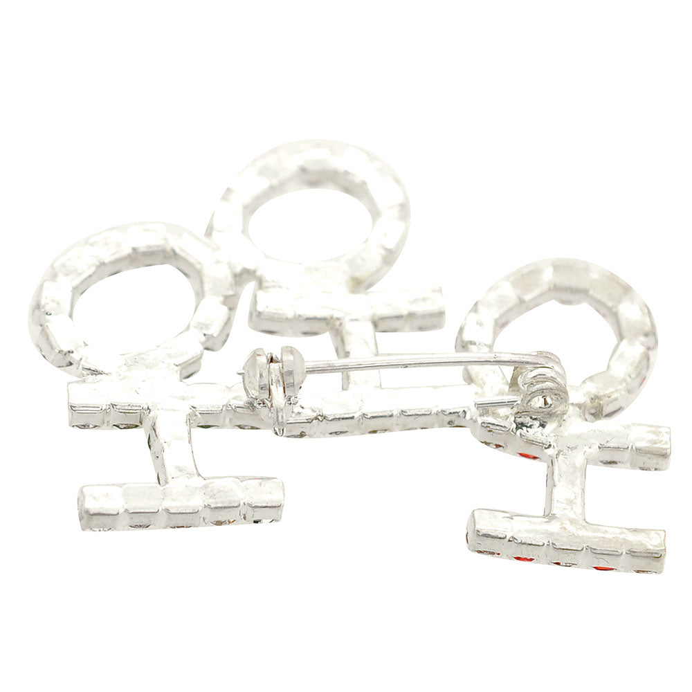 Christmas Colored HO HO HO Brooch Pin