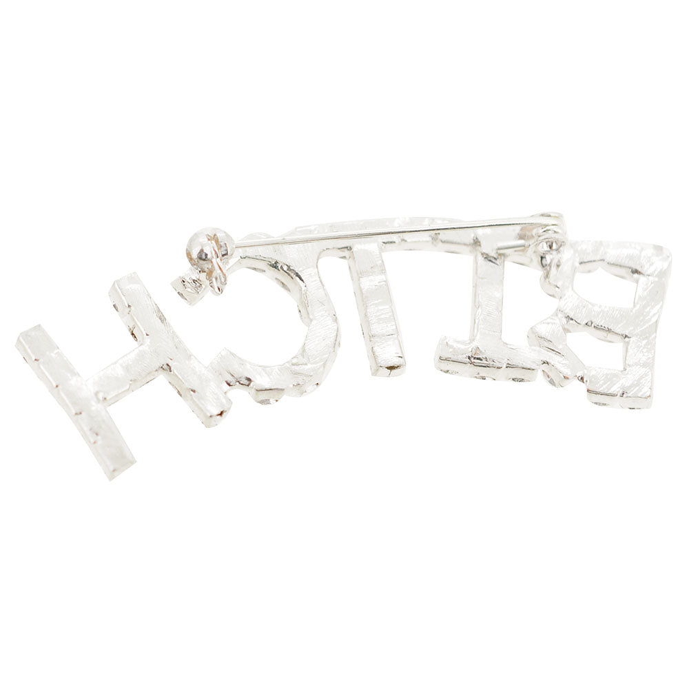 Silver Pixel B!tch Brooch Pin