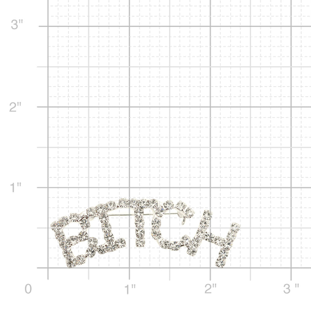 Silver Pixel B!tch Brooch Pin