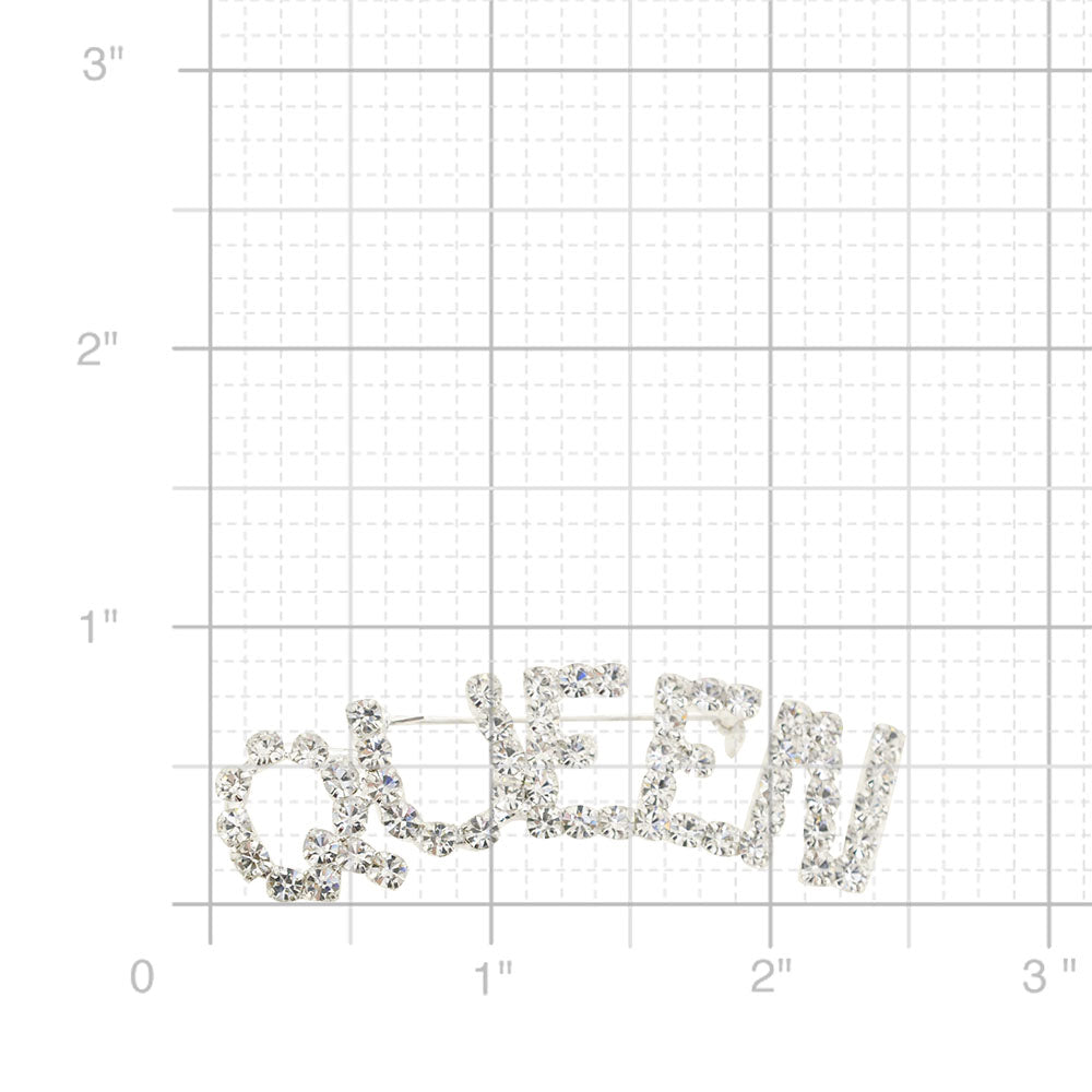 Silver Pixel QUEEN Brooch Pin