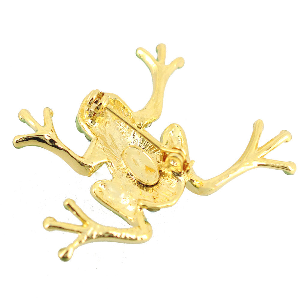 Green Frog Swarovski Crystal Pin Brooch