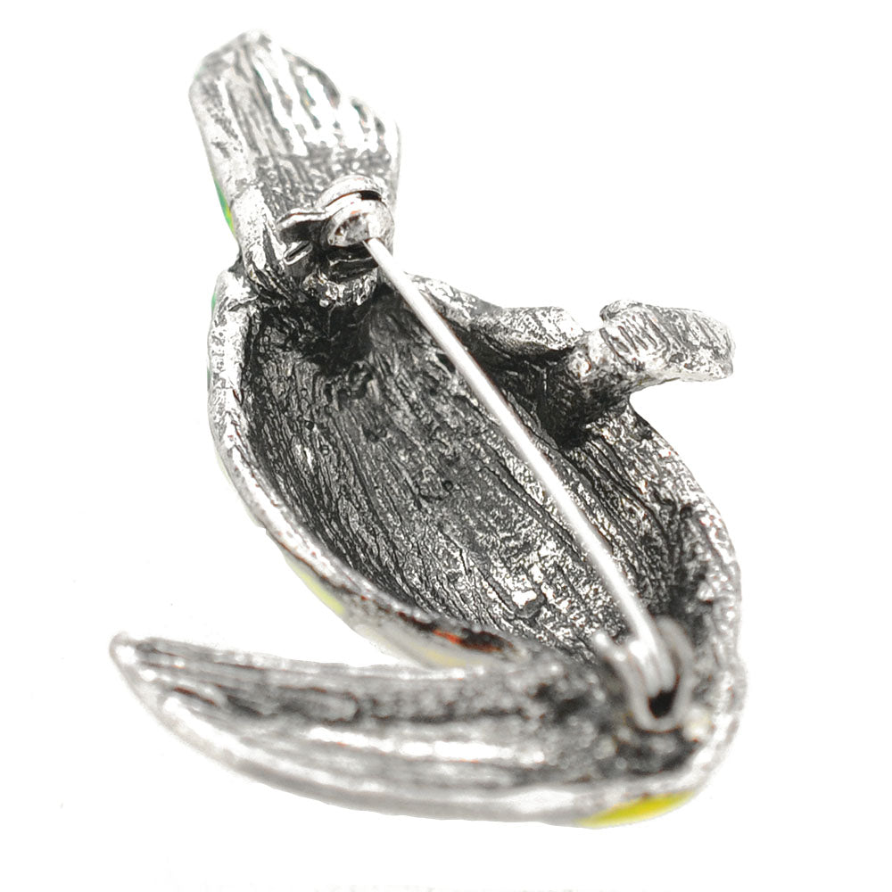 Tropical Green Parrot Brooch Pin