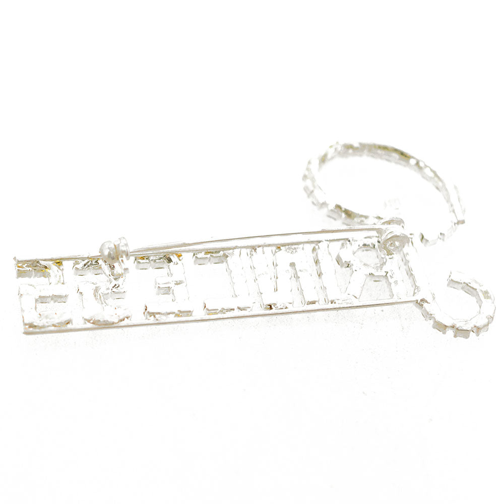 Silver Pixel Princess Brooch Pin