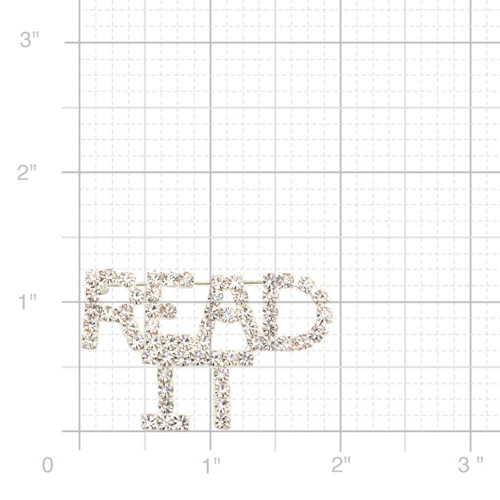 Silver Pixel READ IT Brooch Pin
