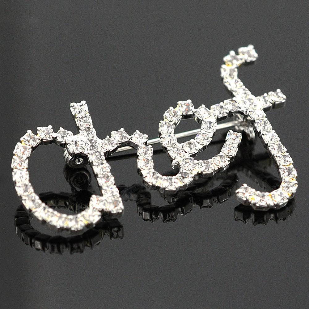 Silver Cursive CHEF Brooch Pin