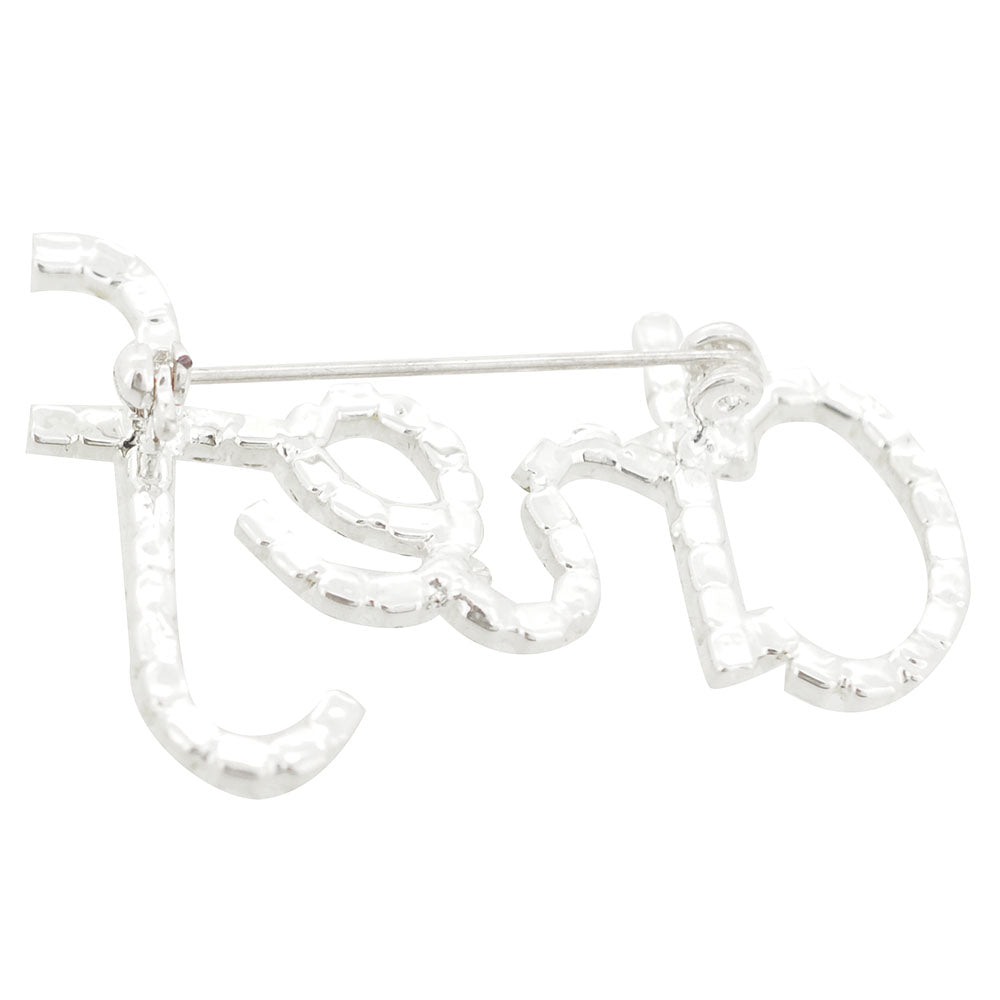 Silver Cursive CHEF Brooch Pin