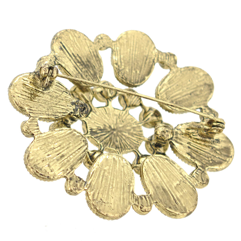 Gold Ivory Pearl Wedding Brooch Pin