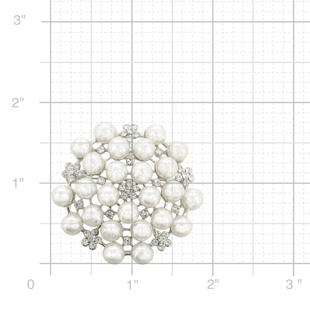 Small Ivory Pearl Flower Wedding Brooch Pin