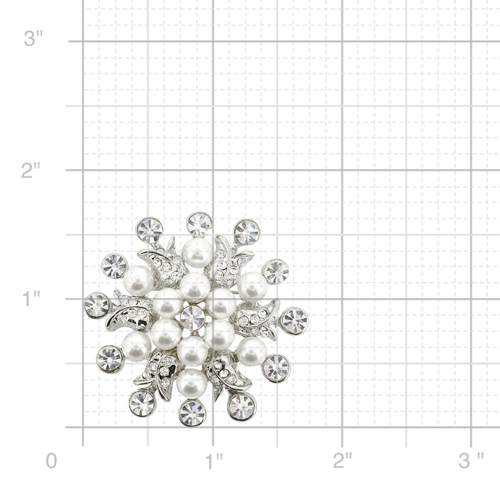 Small Ivory Pearl Flower Wedding Brooch Pin
