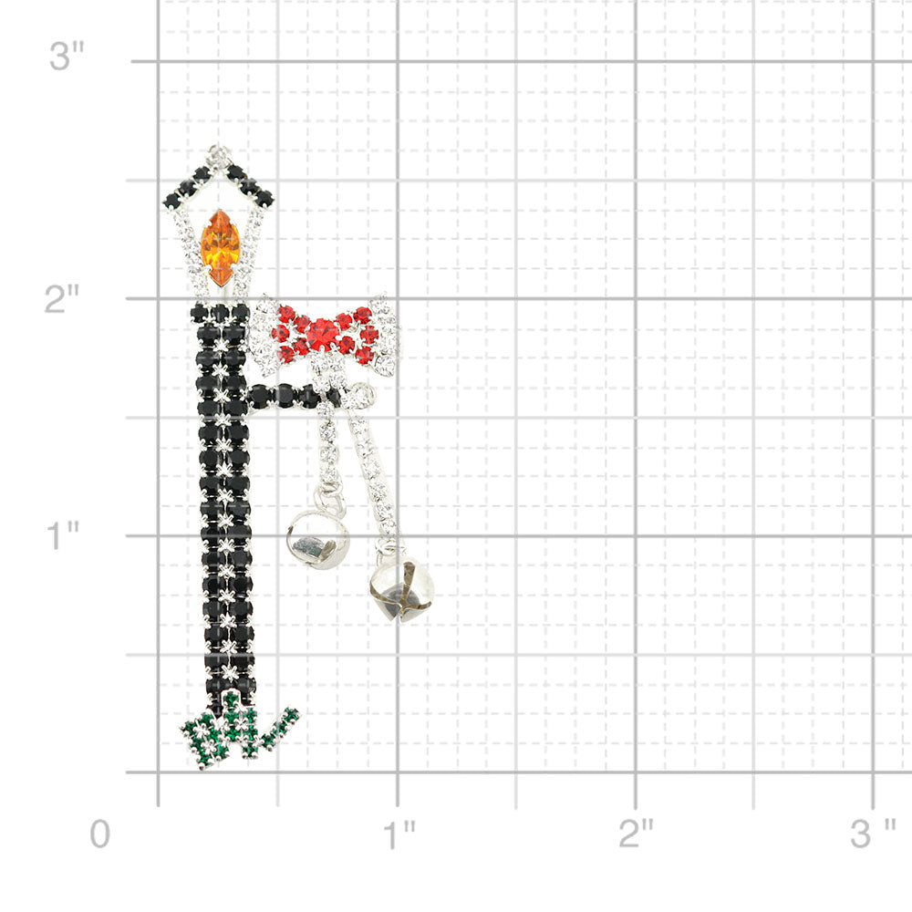 Christmas Bell Light Lampost Brooch Pin