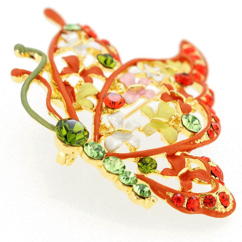 Multicolor Flying Butterfly Swarovski Crystal Pin Brooch