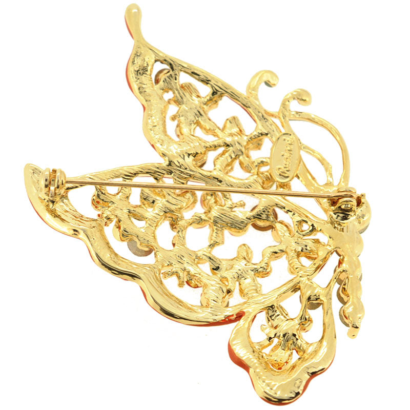 Multicolor Flying Butterfly Swarovski Crystal Pin Brooch