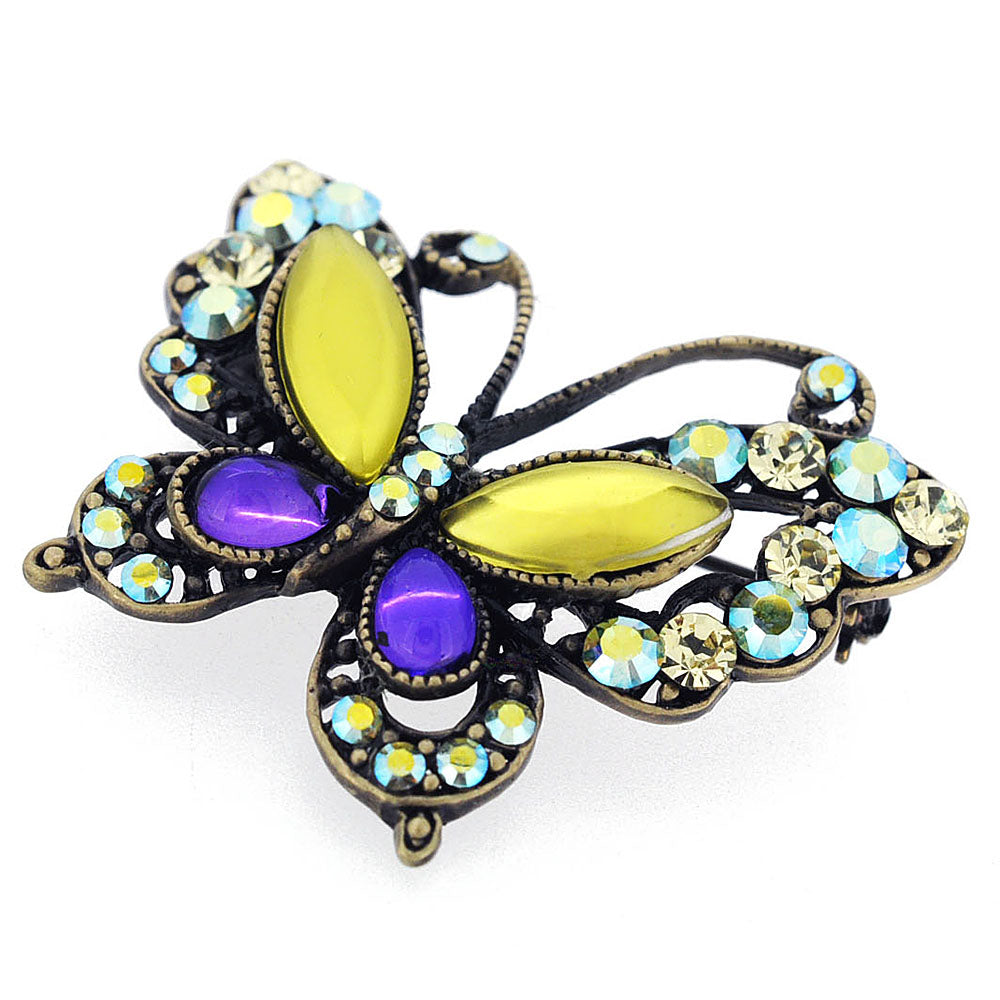 Multicolor Butterfly Swarovski Crystal Brooch Pin