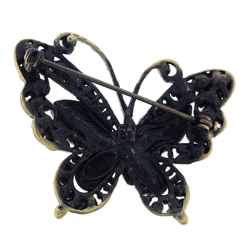 Multicolor Butterfly Swarovski Crystal Brooch Pin