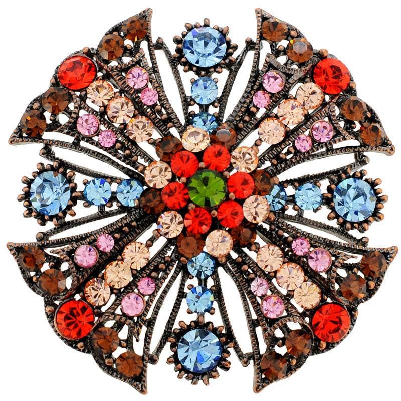 Multicolor Cross Bridal Wedding Swarovski Crystal Pin Brooch and Pendant