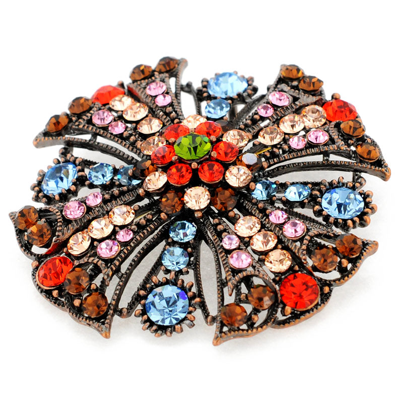 Multicolor Cross Bridal Wedding Swarovski Crystal Pin Brooch and Pendant